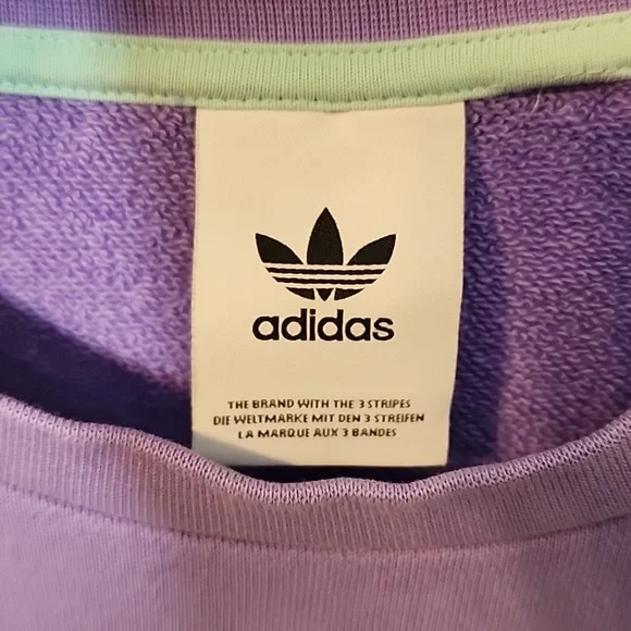 Adidas Originals Graphic Crewneck Unisex Lilac Sweatshirt L - Picture 7 of 8